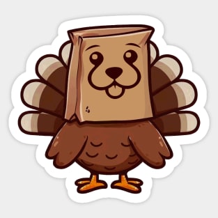 Thanksgiving Turkey Funny Fake Puppy Dog Face Sticker